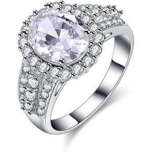 White Gold Cubic Zirconia Ring Jewelry